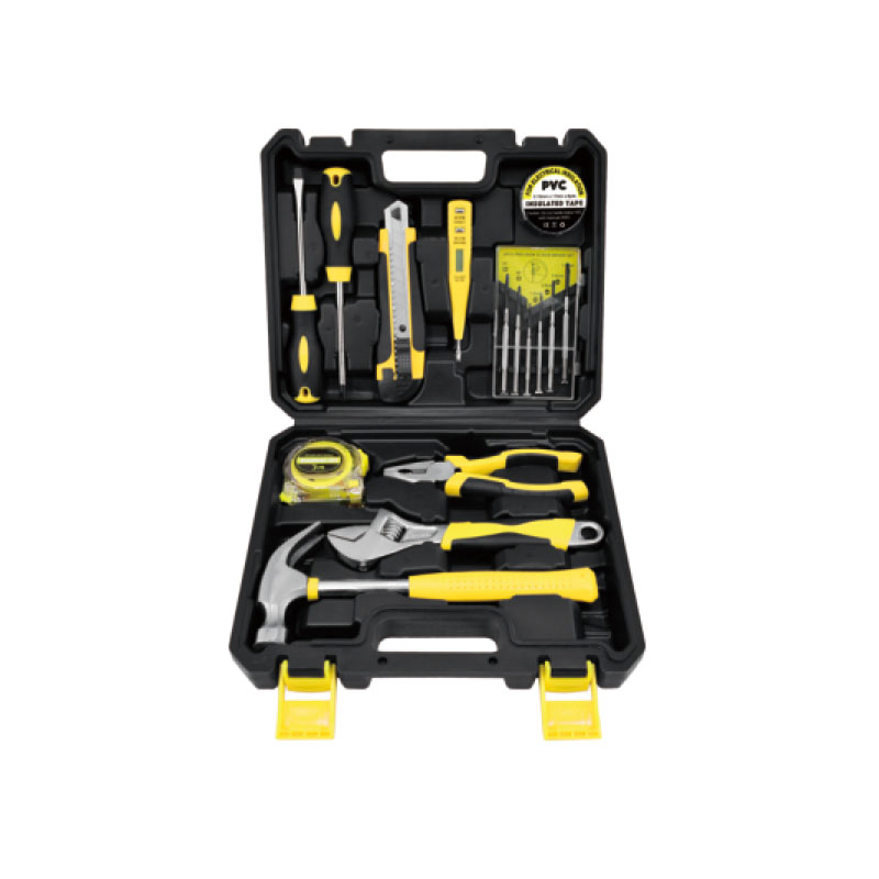 General Household Hand Tool Kit with Plastic Toolbox Cordless Lithium Drill Set