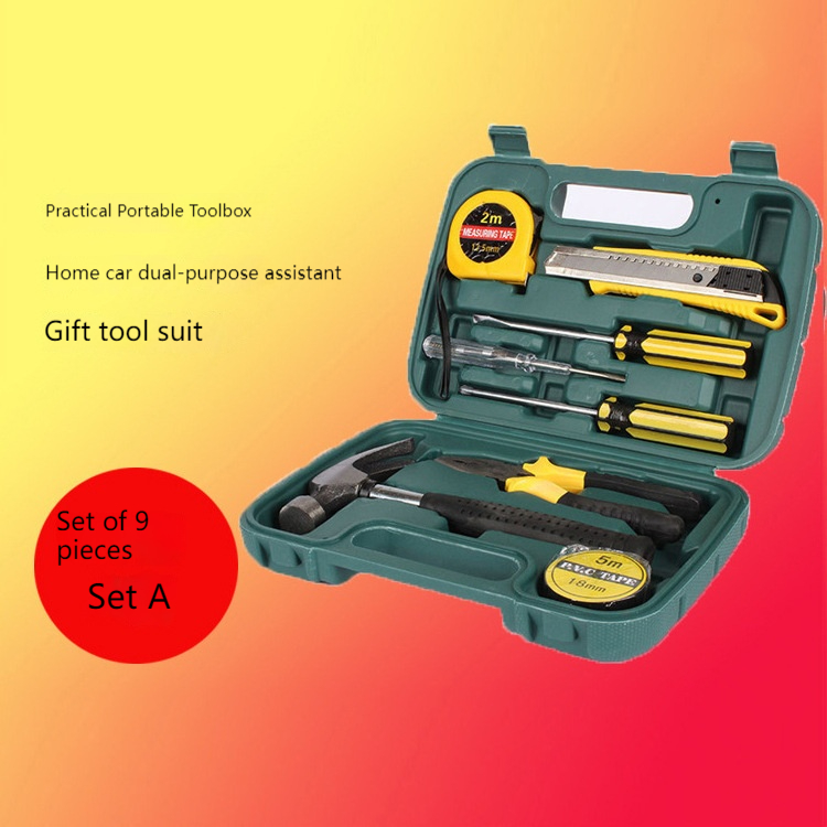 Home Repair Kit with Steel Wrenches Screwdrivers Includes Combination Bits All in a Plastic Tool Box Set
