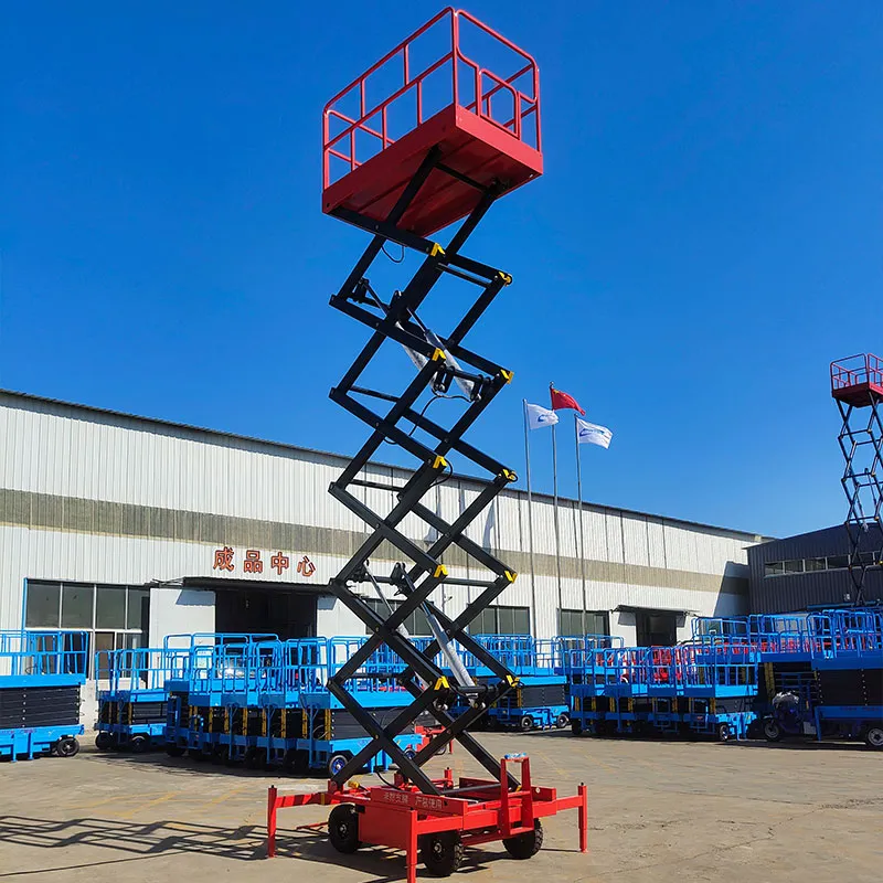 Mobile Scissor Lift with Extended Platform for Two Workers