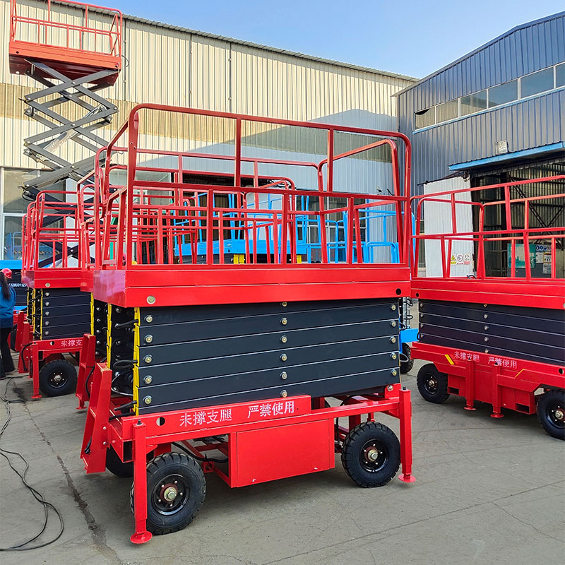 Mobile Scissor Lift with Extended Platform for Two Workers