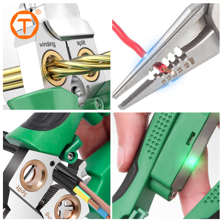 Multifunction 8 in 1 Electrical Repair Tool Wire Crimper Stripper Pliers With Voltage Tester for Cutting Pulling Wires