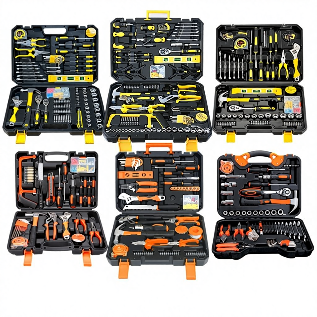 Manual Carbon Steel Woodworking Home Repair Engineering Combination Set with Electric Tool Box