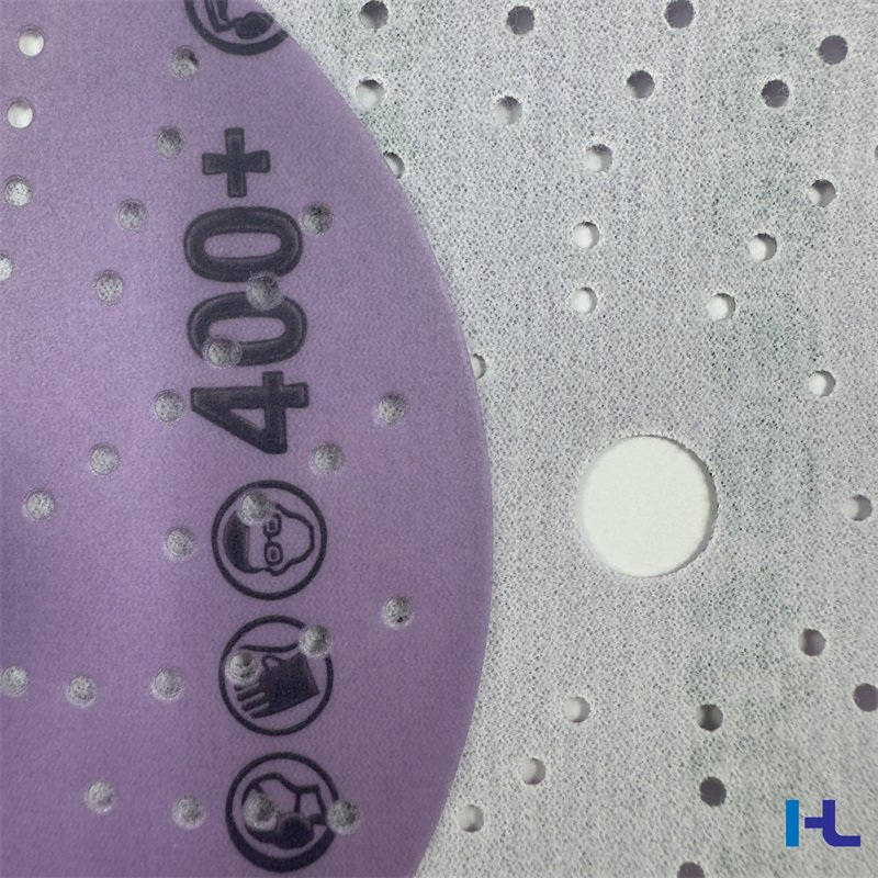 Multiple Holes 150mm 6 Inch Purple Film Backing Hook and Loop Ceramic Polishing Abrasive Sand Grinding Sanding Disc for Paint, Deburring, Rust, Metal P80