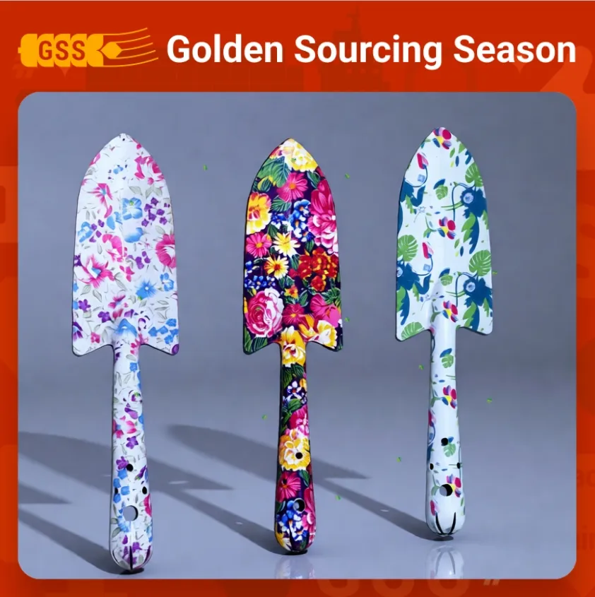 Household Garden Hand Tool Sets Potted Landscape Kits Iron-Made Colorful Printed for Kids