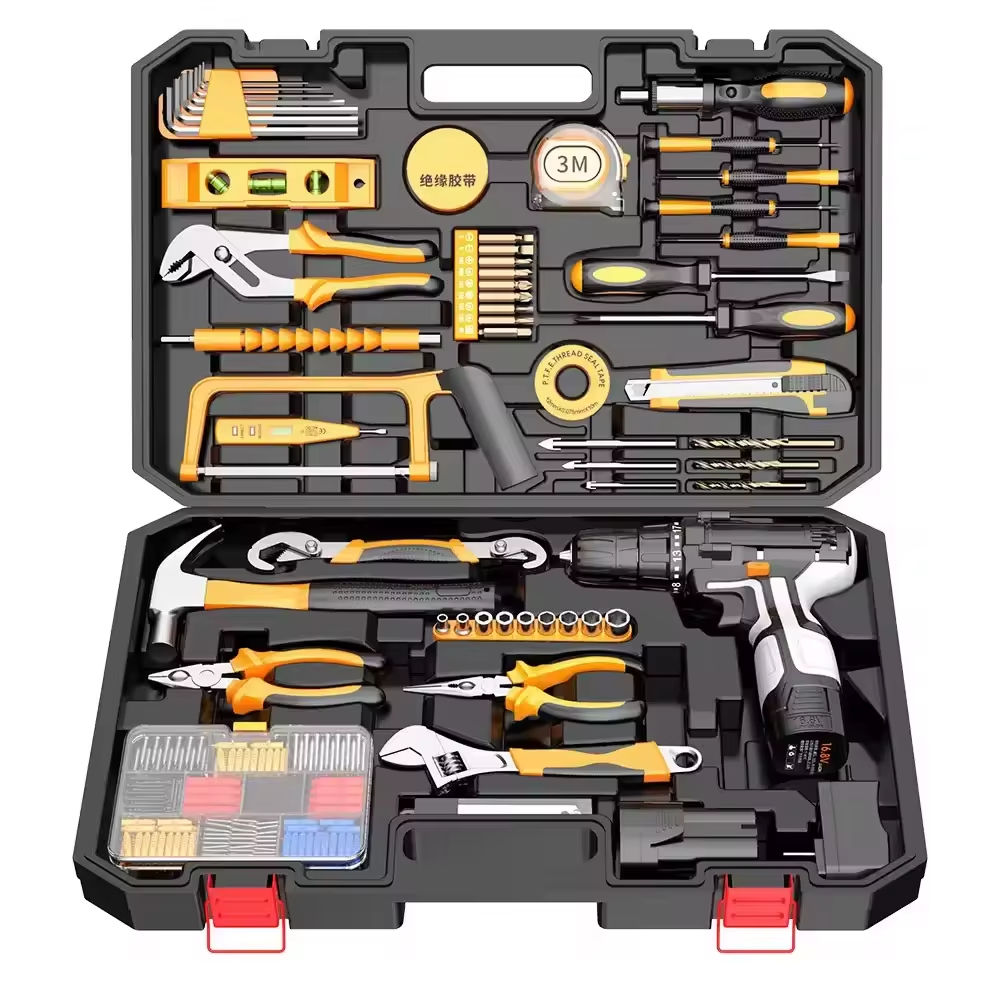 Multi-functional Household Tool Set Craftsman Cordless Drill Set Woodworking Tool Set for Home Improvement.