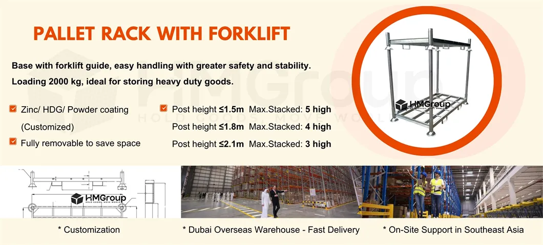Hot DIP Galvanized Warehouse Transport Detachable Portable Stacking Rack System