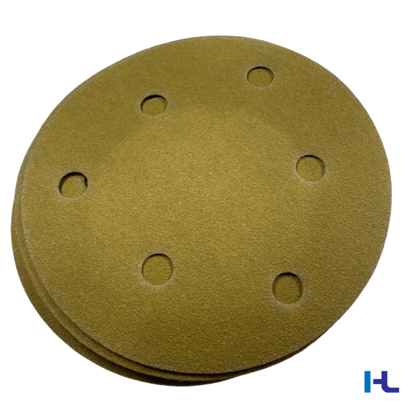 150mm 125mm 6hole 8hole Golden Yellow Abrasive Sand Sanding Disc Paper Like 3m 236u