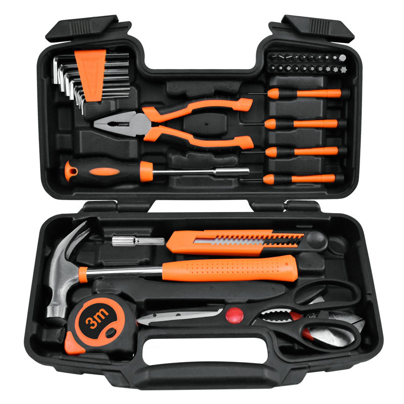 Professional Plastic Cases Storage Packing Home Use General Household Maintenance Hand Tool Kit DIY Tool Box Set