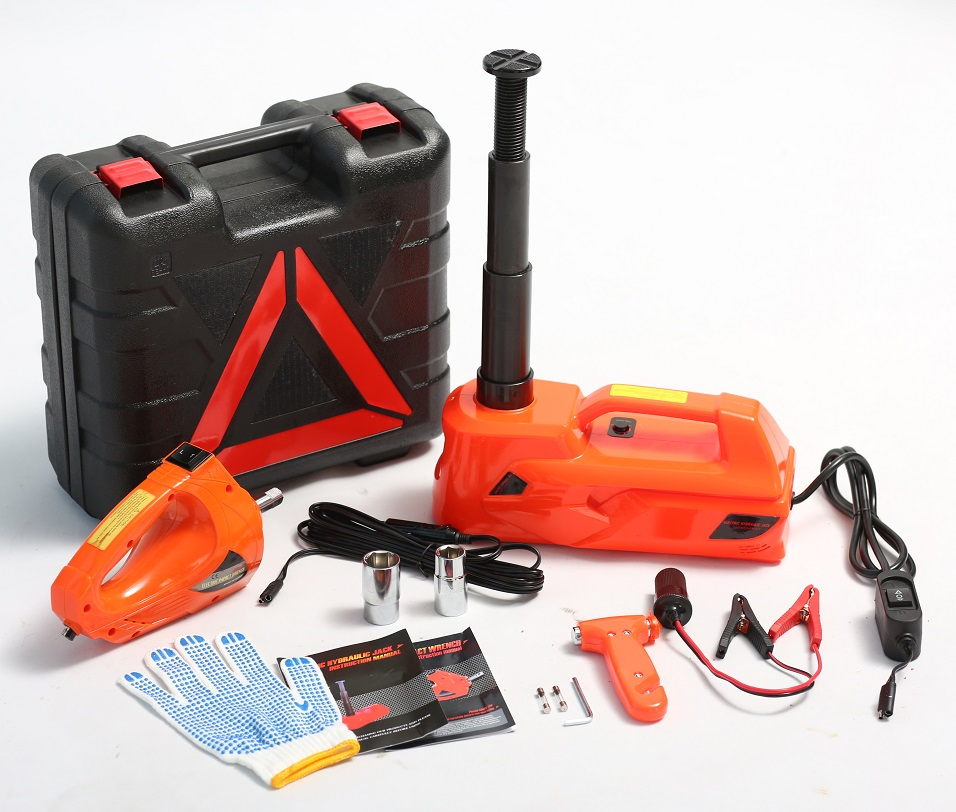 Electric Car Vehicle Repair Jack / Power Wrench / Tire Changing Tools Kit Car Emergency Kit
