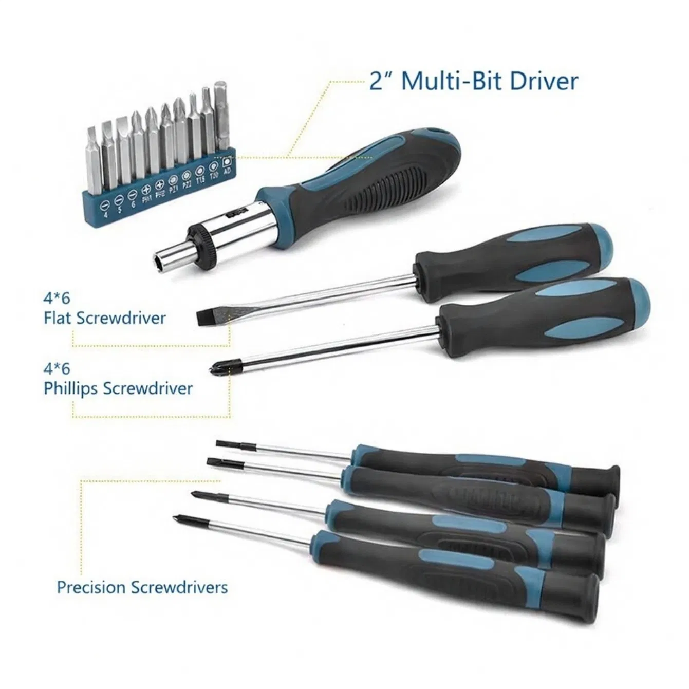 Multi-Function Compact Storage Home Handyman Repair Tool Set with GS