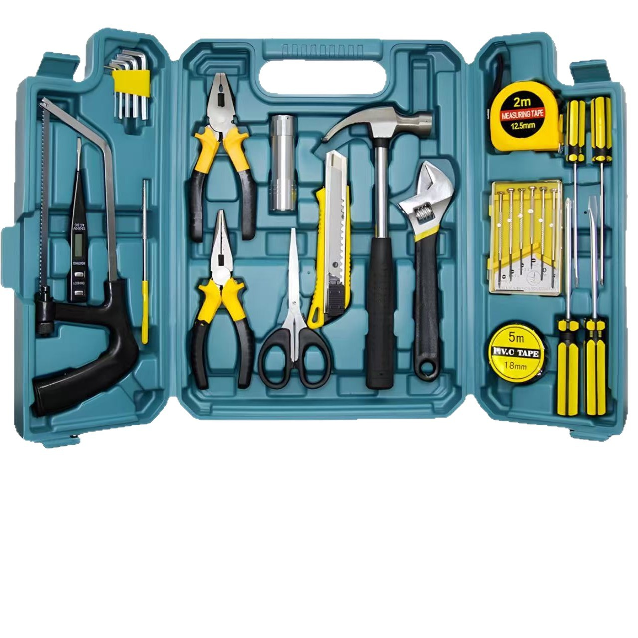 Custom Household Tool Kit, Car Emergency Repair Tool Set with Toolbox for Home, Vehicle & Gift Use