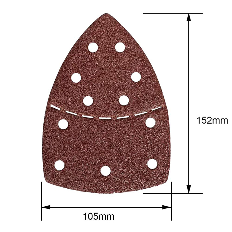105X152mm Aluminum Oxide Hook and Loop Triangle Sanding Disc for Multi Sander
