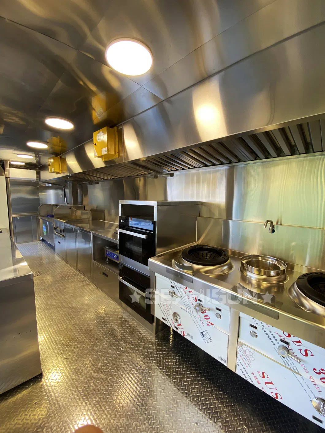 Stainless Steel Hot Dog Pizza Food Trailer Cart