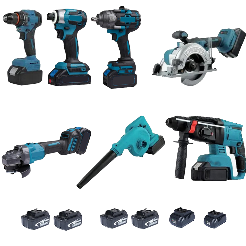 OEM ODM 21V Li-ion Battery Electric Cordless Pro Carpenter Woodworking Tool Set DIY Woodworking Combo Kit with Hard Case