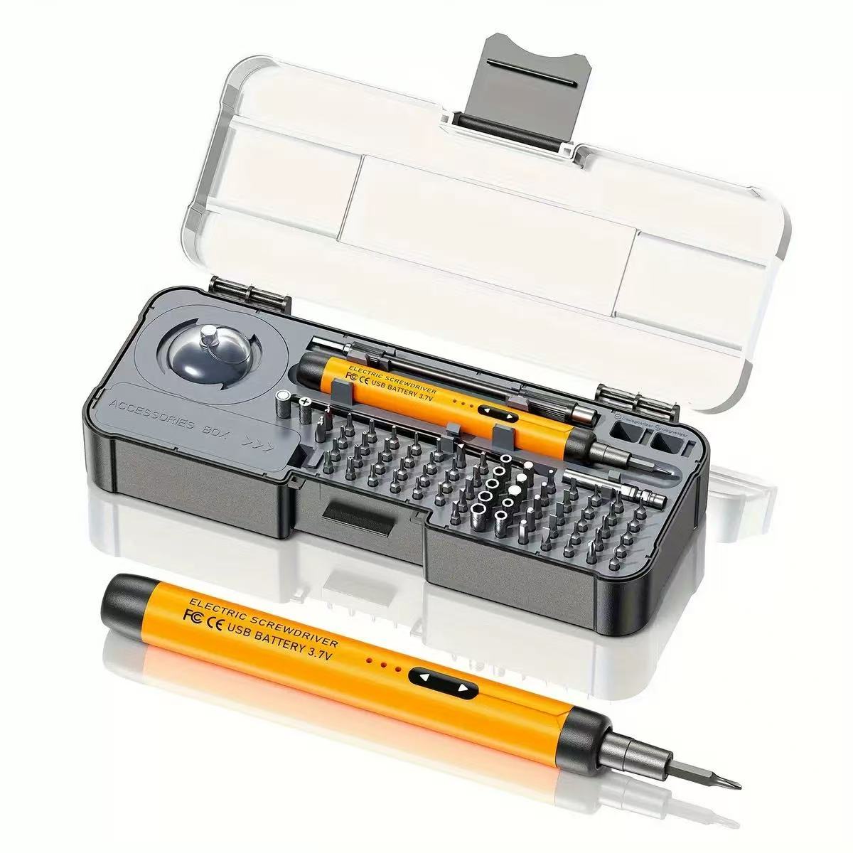 88-piece Mini Electric Silent Screwdriver Set for Home Use, Mobile Phone Motherboard, Watch Repair, Portable Tool Kit