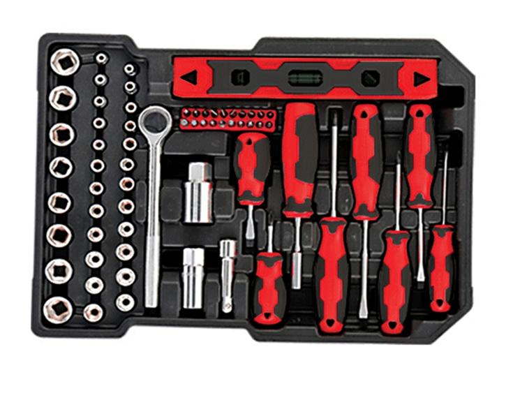 191PCS Trolley Tool Set Hand Tool Set with Aluminum Case Household Pliers Wrench Hardware Repair Screwdriver Kit, for Most Scenarios (48160191)