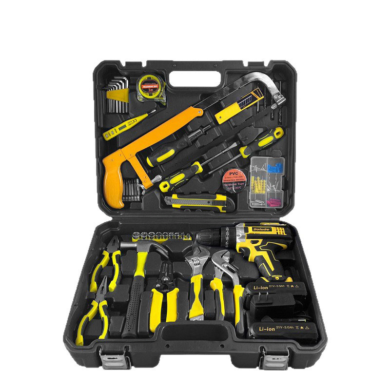 Professional Plastic Cases Storage Packing Home Use General Household Maintenance Hand Tool Kit DIY Tool Box Set