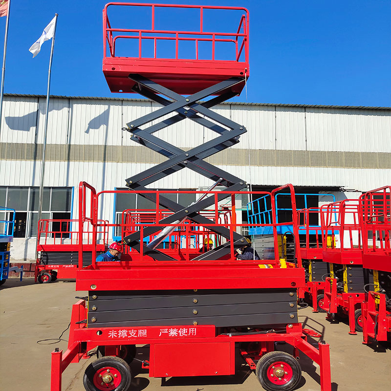 Mobile Scissor Lift with Extended Platform for Two Workers