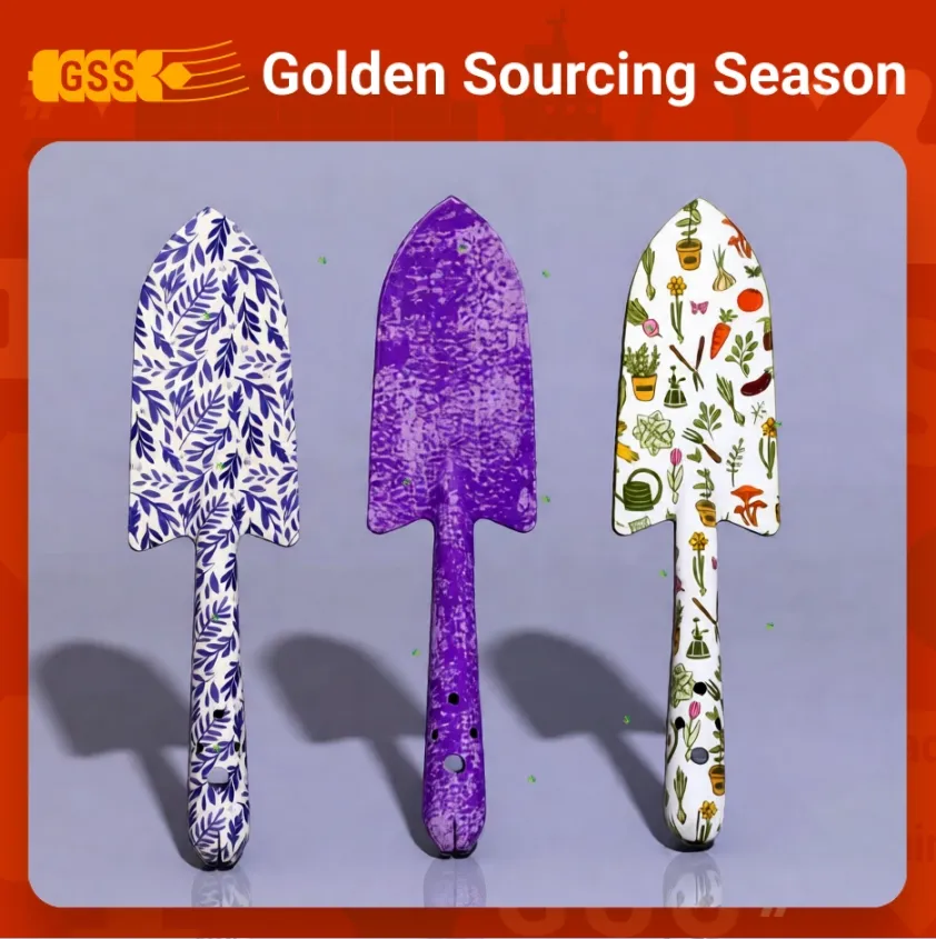 Household Garden Hand Tool Sets Potted Landscape Kits Iron-Made Colorful Printed for Kids