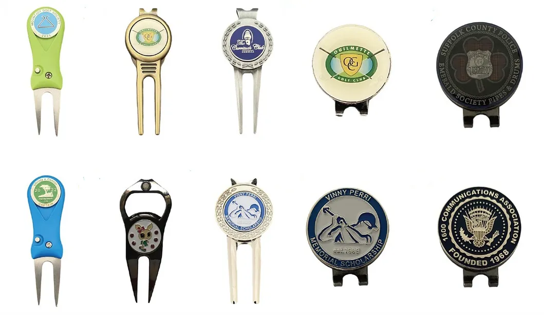Custom Golf Magnet Divot Multi Function Tool Bulk Golf Divot Repair Tool with Ball Marker