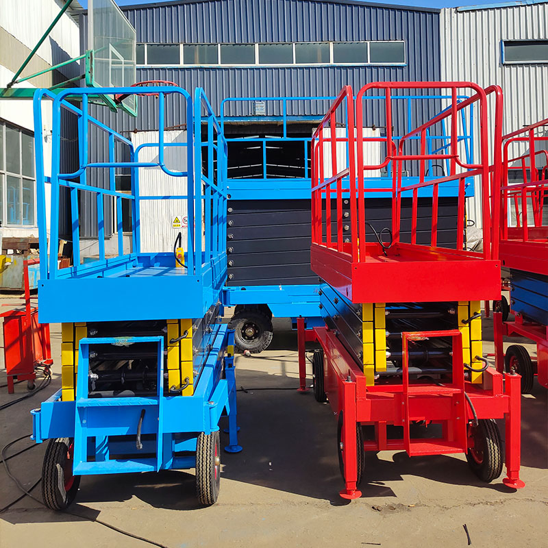 Mobile Scissor Lift with Extended Platform for Two Workers