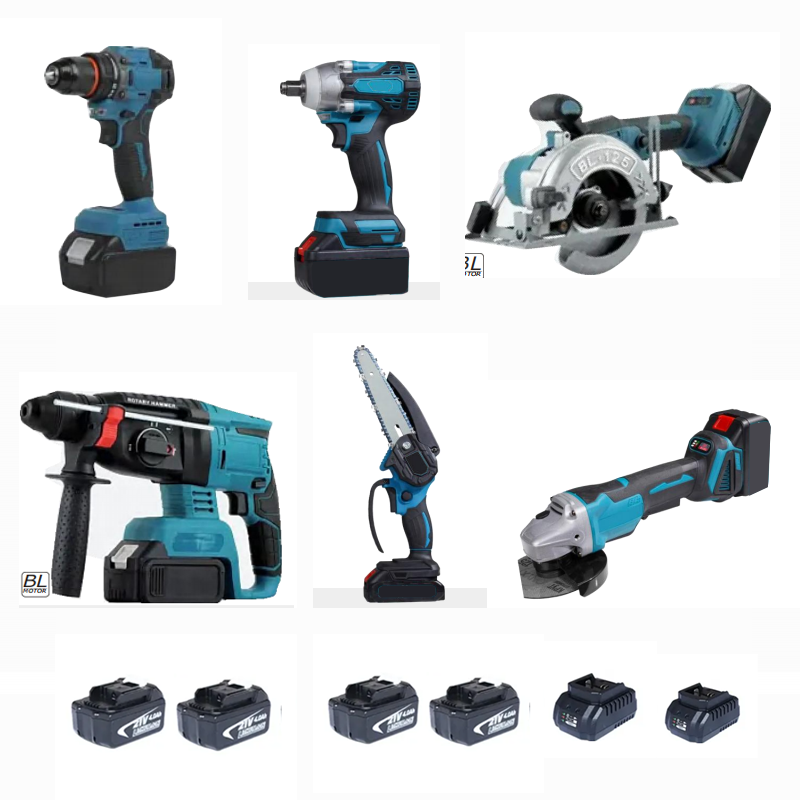 OEM ODM 21V Li-ion Battery Electric Cordless Pro Carpenter Woodworking Tool Set DIY Woodworking Combo Kit with Hard Case