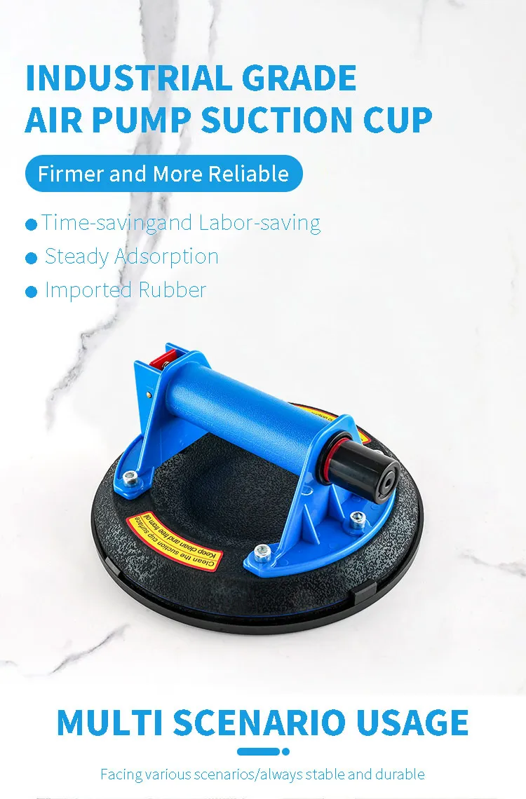 Heavy Duty 8 Inch ABS Mounting Hand Air Pump Surfaces Rough Lifter Glass Electric Laying Vacuum Rubber Suction Cup Suction Cup