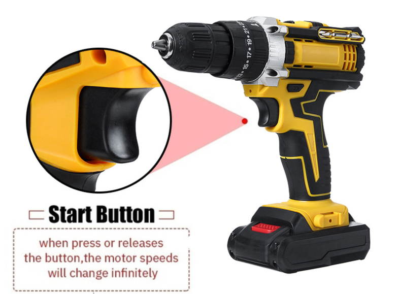 Portable Wireless Battery-Powered Variable Speed Impact Drill 110V Cordless with LED Light OEM Customization 1 Year Warranty