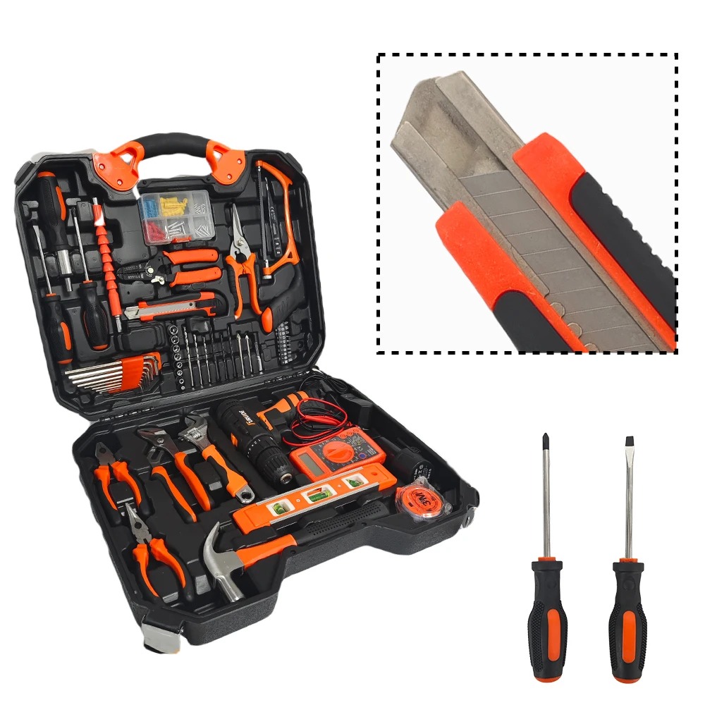 China Factory Household Tools Electrician Woodworking Repair Kit Power Tools Electric Drill Set