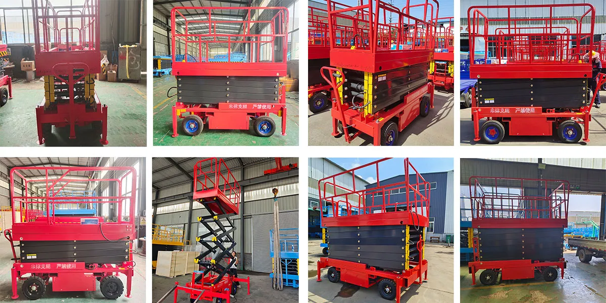 Mobile Scissor Lift with Extended Platform for Two Workers Details