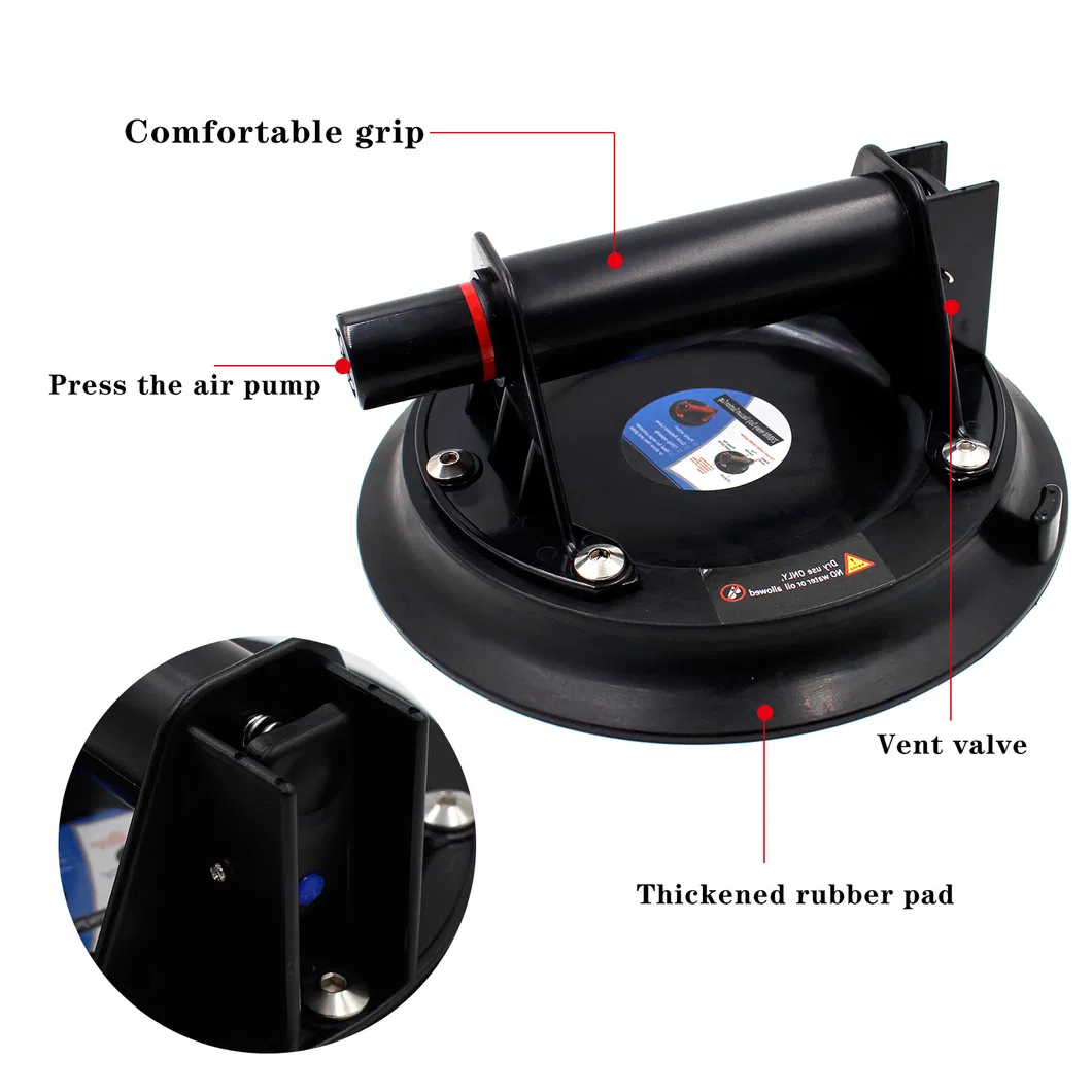 Vacuum Suction Cup 8 Inch Glass Tile Suction Lifter Plastic Handle Installation Stone Manual Air Pump Suction Cup