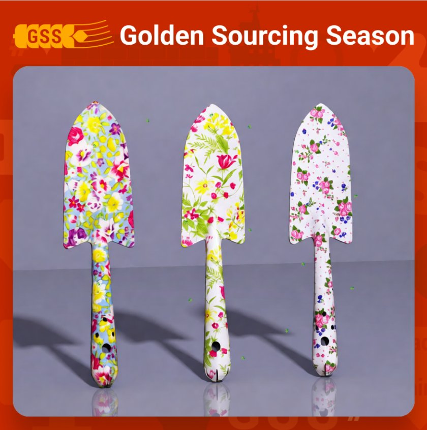 Household Garden Hand Tool Sets Potted Landscape Kits Iron-Made Colorful Printed for Kids