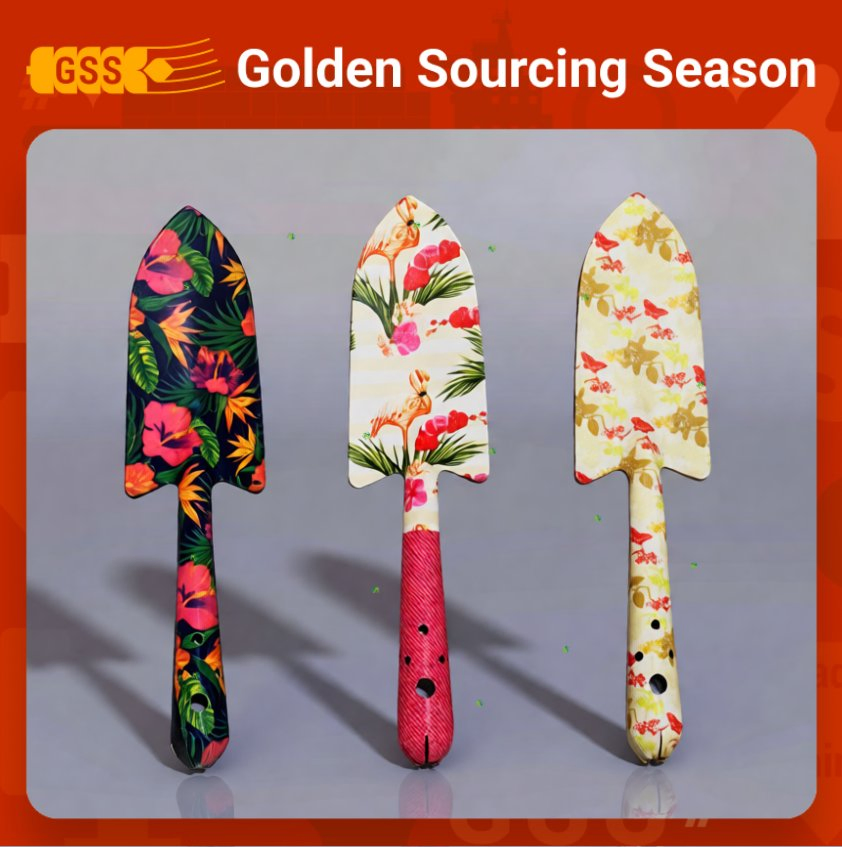 Household Garden Hand Tool Sets Potted Landscape Kits Iron-Made Colorful Printed for Kids