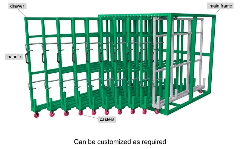 J Space-Saving Drawer Type Glass Handling System