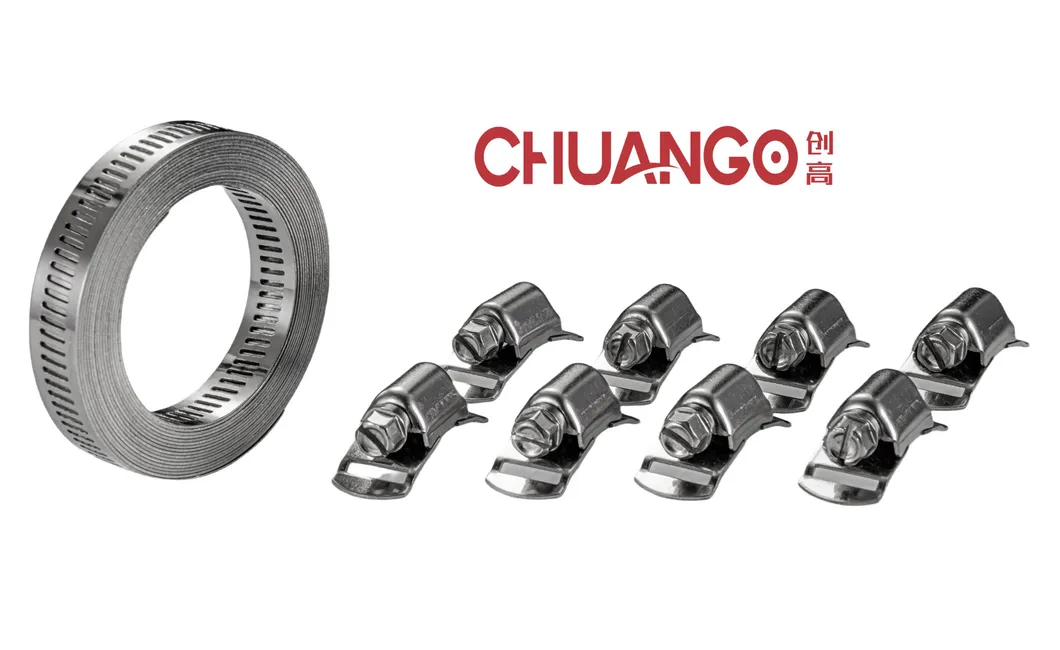 Assorted DIY Perforated Worm Drive Clamp Kit, 8 mm Bandwidth, American Style Worm Gear Zinc Plated Hose Clip Assortment Kit for Automotive and Plumbing Repair