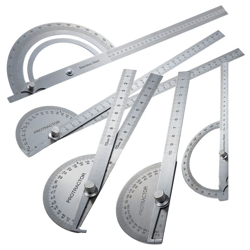 100mm 150mm 300mm Single Arm Double Arm Stainless Steel Adjustable Angle Finder Ruler Protractor