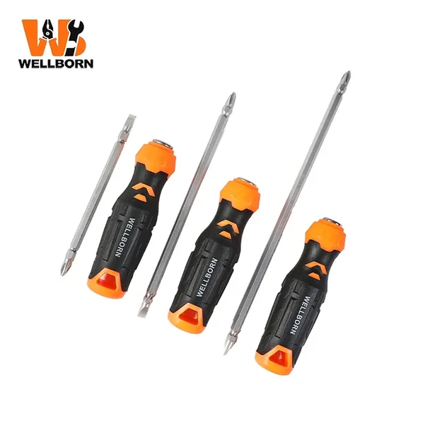 High Quality E-002 Detachable Tire-Pattern Handle Slotted Screwdriver for Furniture Assembly