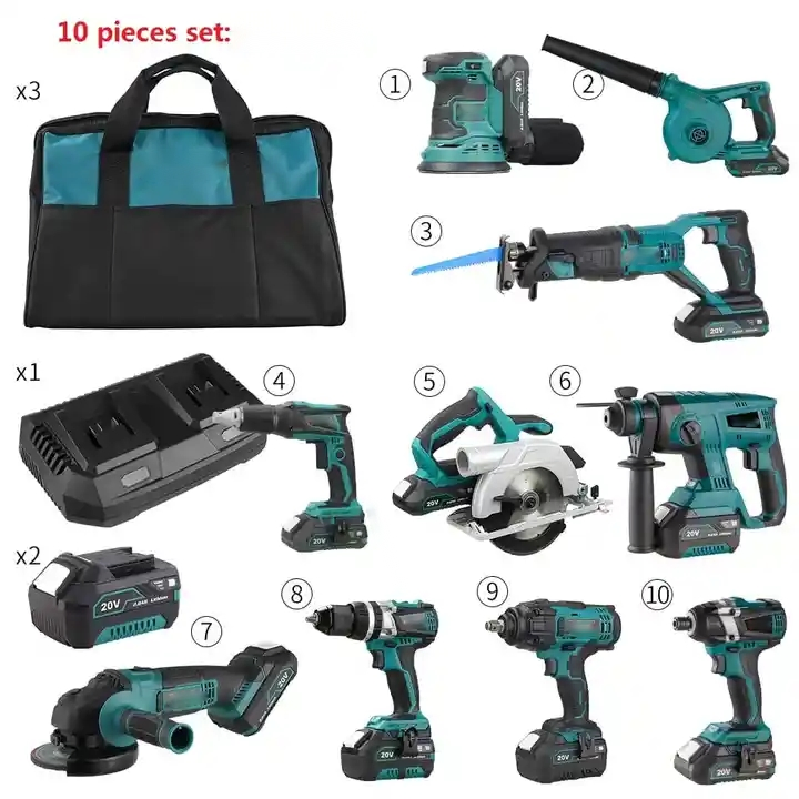 20V Lithium Battery Operated Hand Tool Sets Household Power Tools Combo Kits