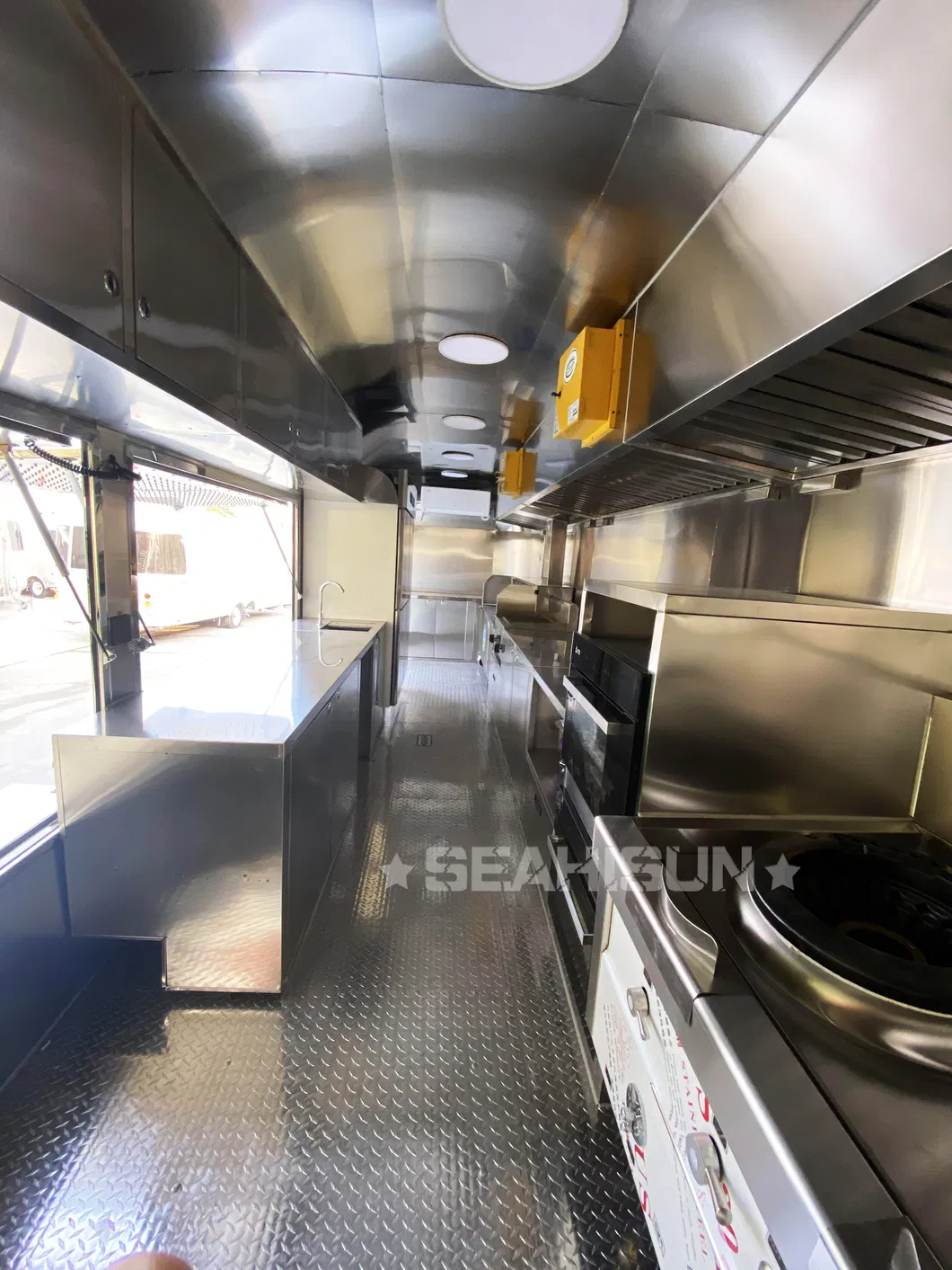 Stainless Steel Hot Dog Pizza Food Trailer Cart
