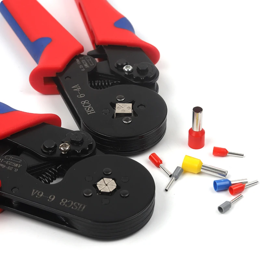 Ferrule Crimping Tools HSC8 6-6A Self-Adjusting Hexagonal Wire Crimper Pliers for 0.25-6mm2(AWG23-10) Electrical Circuit Repair
