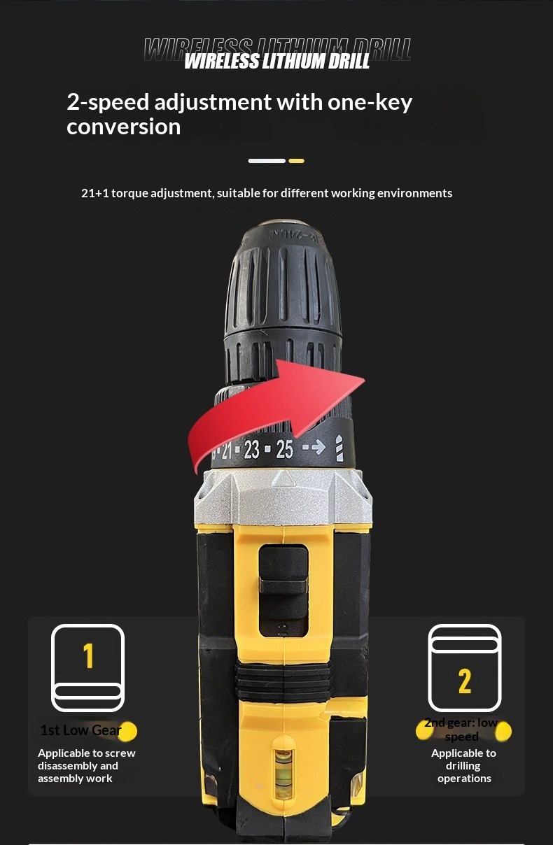 12V Cordless Drill Lithium Battery Electric Tool Set New Style Power Screwdriver Kit for Home Repair