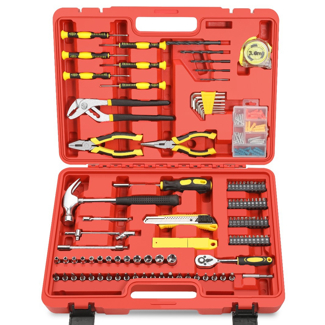 125-Piece OEM Steel Household Tool Set Auto Repair Multi-Functional Hand Tool Box with Hard Case for DIY Daily Maintenance