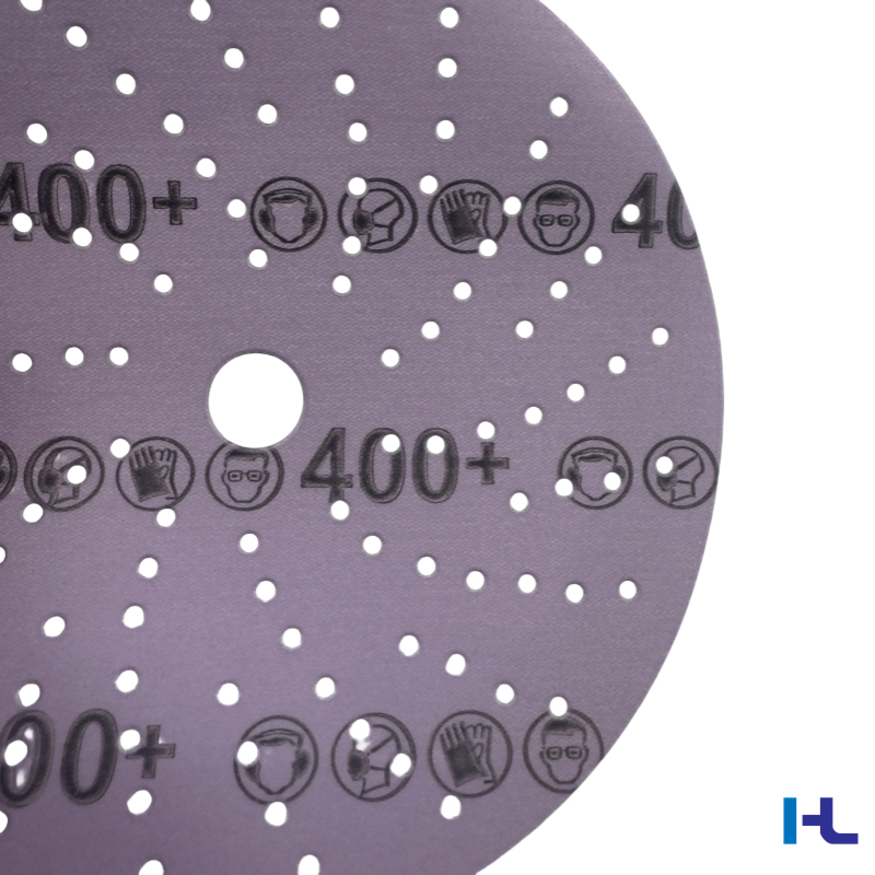 Multiple Holes 150mm 6 Inch Purple Film Backing Hook and Loop Ceramic Polishing Abrasive Sand Grinding Sanding Disc for Paint, Deburring, Rust, Metal P80