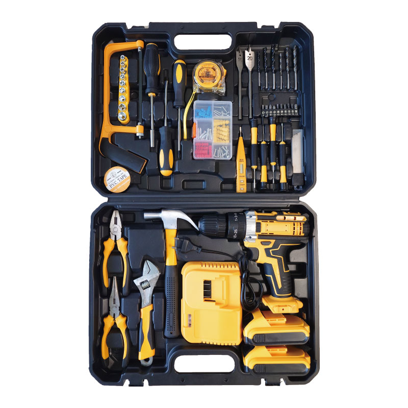 118PCS Cordless Impact Drill Set 21V Brushed Motor 2400RPM Variable Speed Electric Drill Kit for Home Repair &amp; DIY Projects