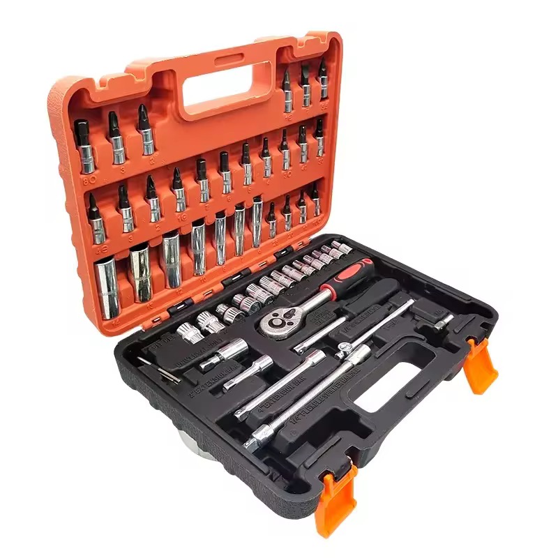 Advanced 53-Piece Toolbox Set for Home Work Life Maintenance Hand-Power Source Industrial Garden Use DIY Repair OEM Hard Case