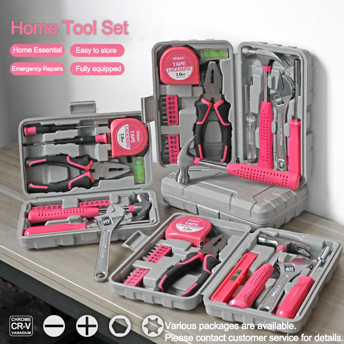 DIY &amp; Home Repair Tool Kit with Screwdrivers, Wrenches, Pliers-Protective Hard Case Included