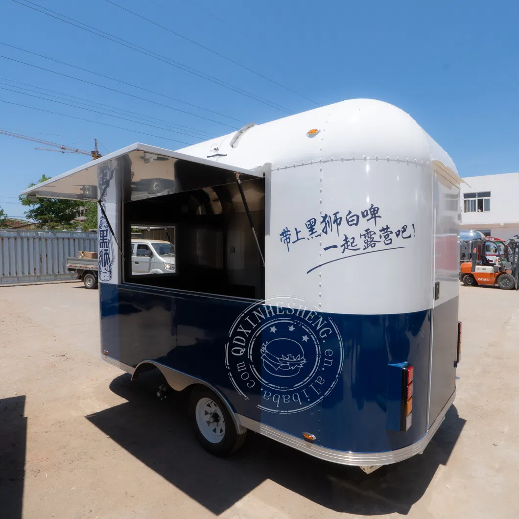 Stainless Steel Hot Dog Pizza Food Trailer Cart