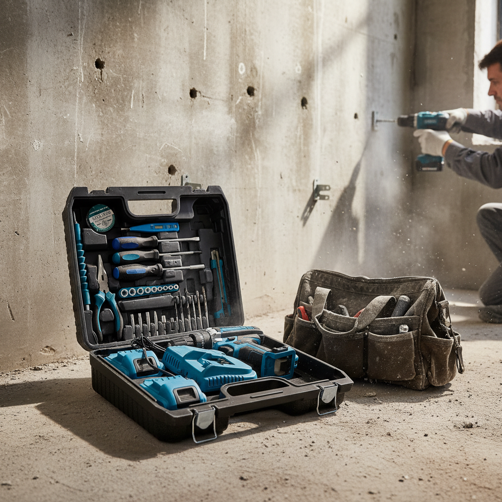 Ergonomic 21V Drill Set with Complete Accessories, Cordless Impact Drill Set for Home DIY and Hardware Repair