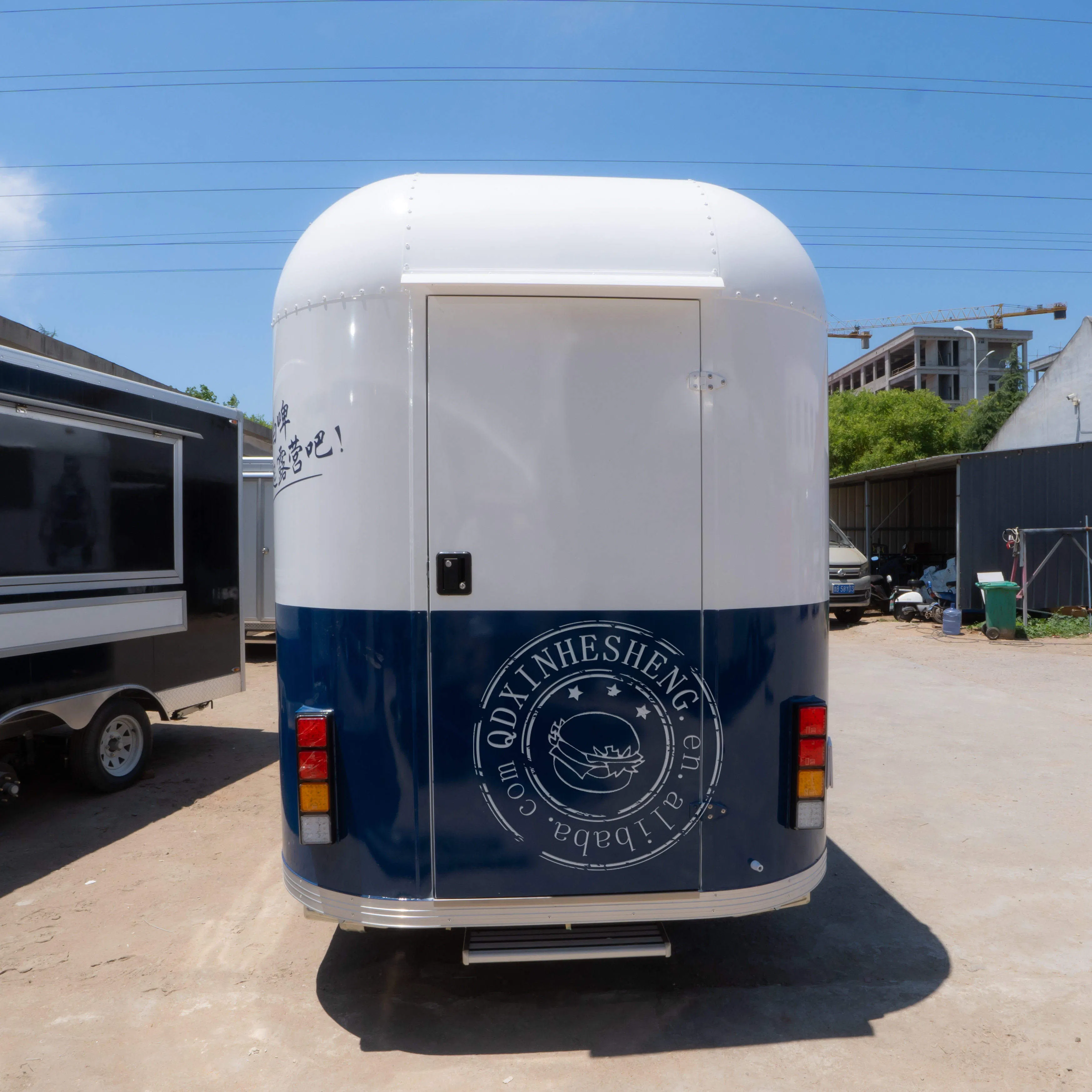 Seahisun Stainless Steel Hot Dog Pizza Food Trailer Cart