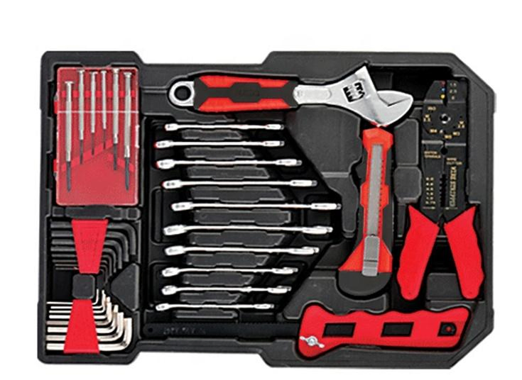 191PCS Trolley Tool Set Hand Tool Set with Aluminum Case Household Pliers Wrench Hardware Repair Screwdriver Kit, for Most Scenarios (48160191)